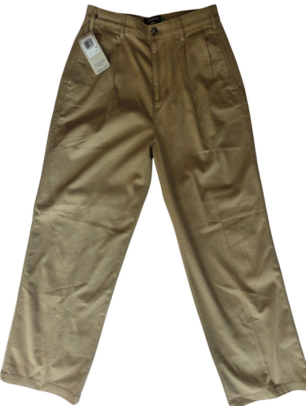 Dockers High Wide Pleated Khaki Trousers